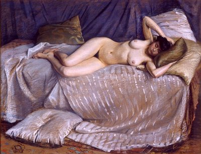 Nude Woman Lying on a Couch by Gustave Caillebotte